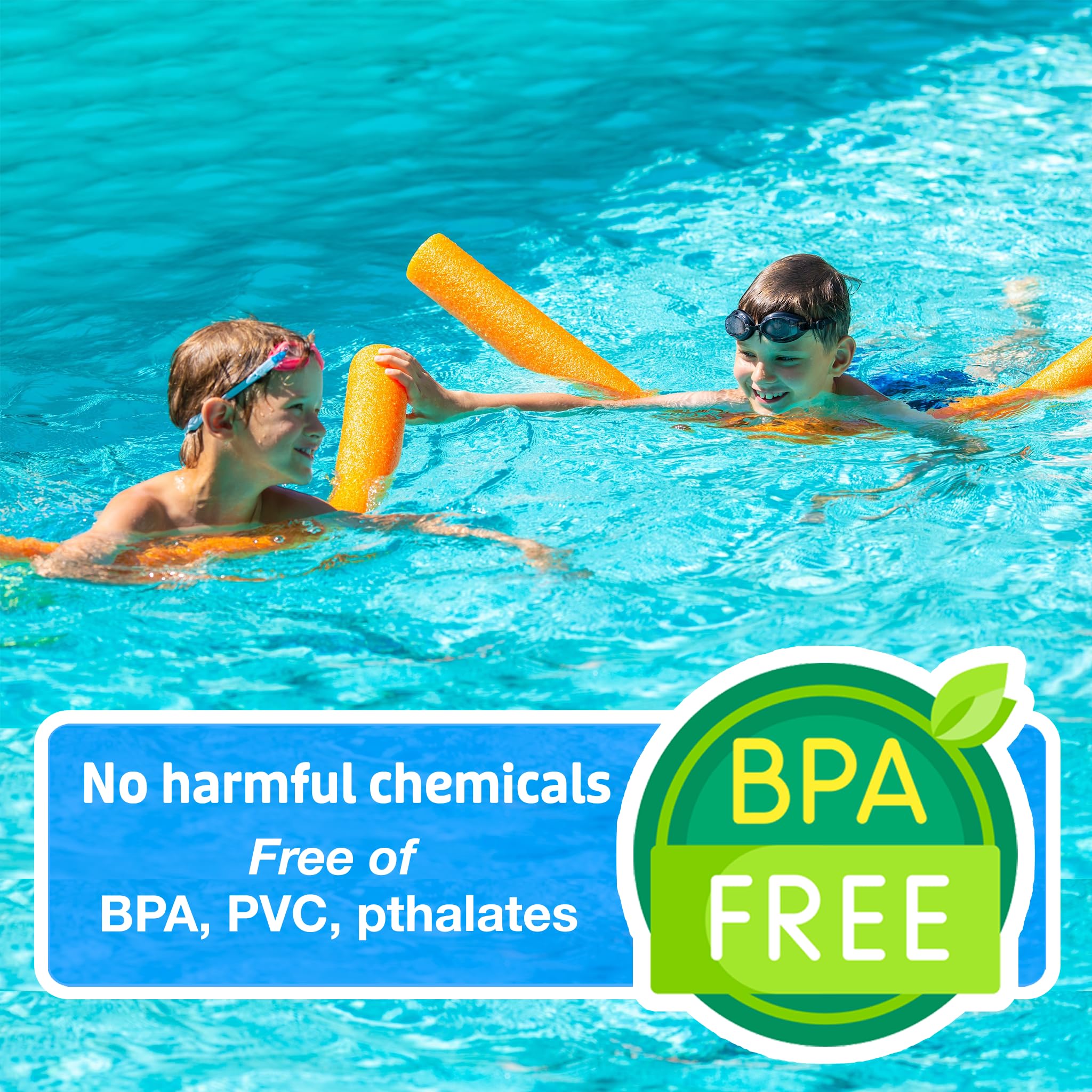 50 Pack of 48 Inch Black Foam Swimming Pool Noodles - Durable Floatation Aid for Swimming, Water Games & Pool Exercises | Perfect for Kids, Adults & Water Aerobics