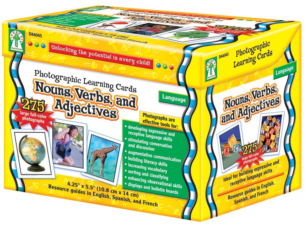275 Vocabulary Flash Cards for Kids - Nouns, Verbs & Adjectives Learning Cards | Preschool, ESL & Special Needs Educational Resources | Classroom & Homeschool Language Games