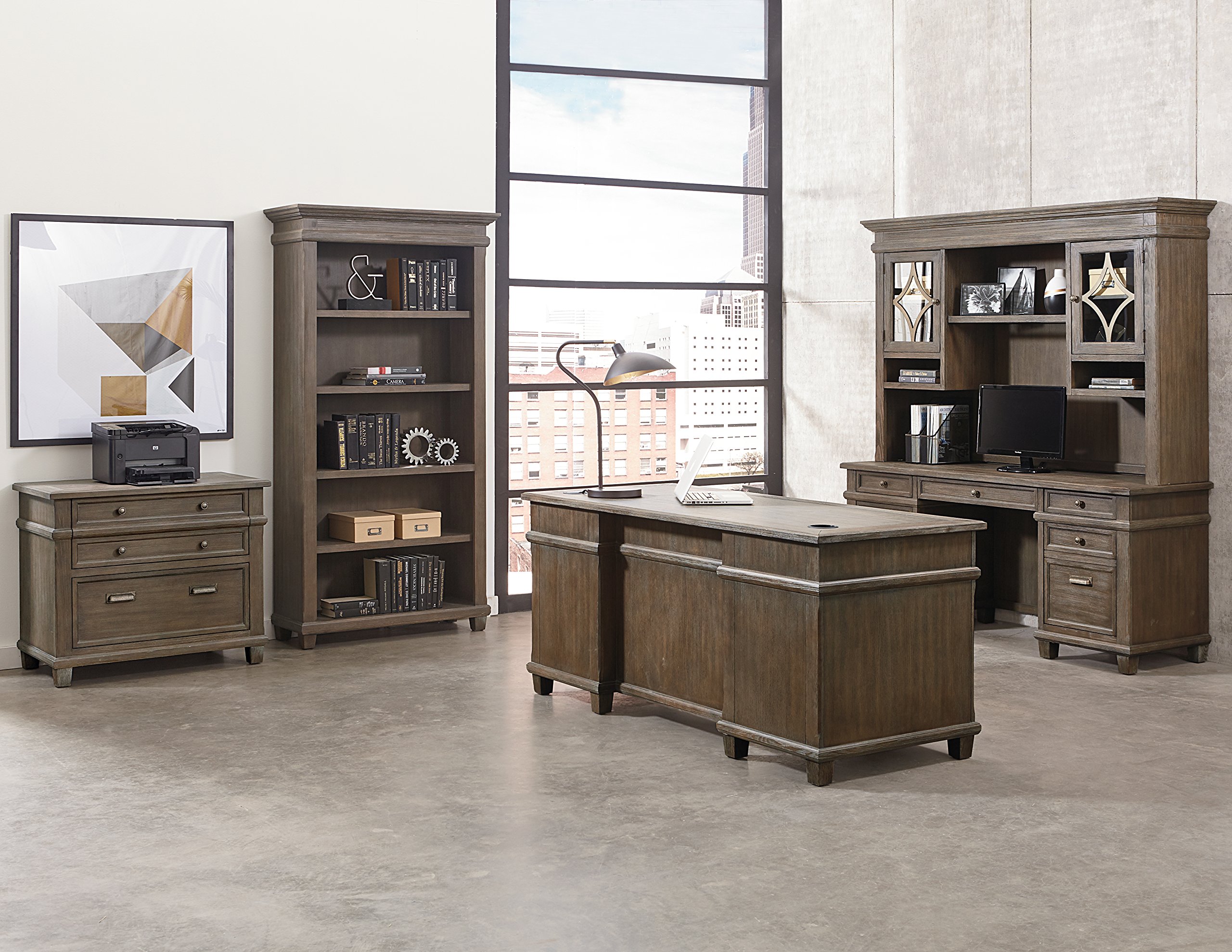 Martin Furniture Weathered Dove Credenza - Stylish Buffet Cabinet for Dining Room, Living Room & Entryway Storage