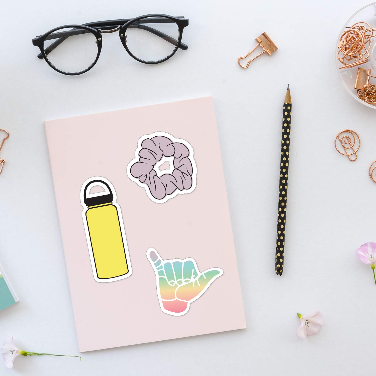 Let's Go Everywhere Cute VSCO Girl Stickers - 11 Pack Waterproof Vinyl Decals for Water Bottles, Laptops, Phones & More | Perfect for School, Travel & DIY Projects