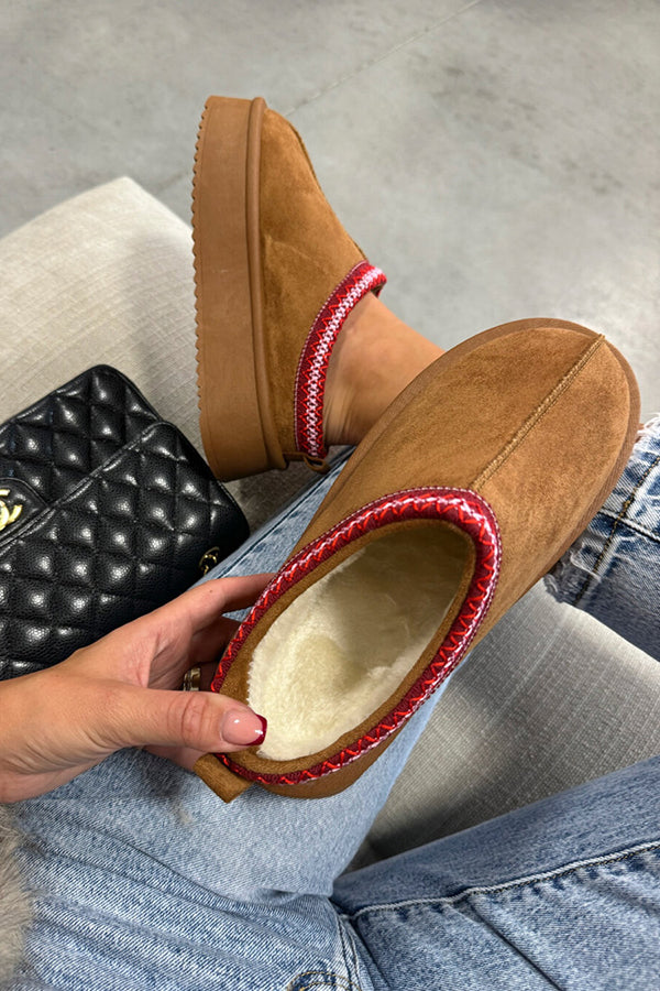 Cozy Thick Sole Slip-On Cotton Shoes for Women - Comfortable Indoor & Outdoor House Slippers for Winter Warmth