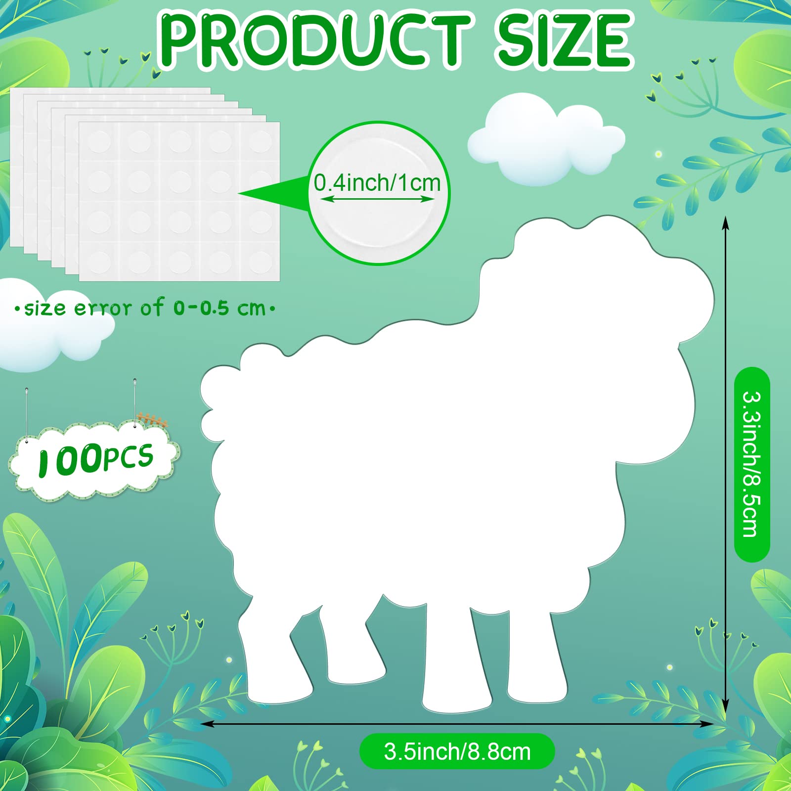 Geyee 100pcs Sheep Cutouts for Classroom Bulletin Board & DIY Crafts - Fall Party Decor