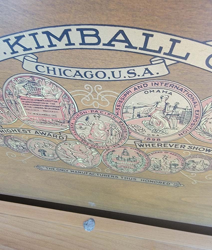 Vintage 1959 Kimball Upright Piano - Walnut Satin Finish - Serial Number 603837 - Used Antique Piano for Home, Studio & Performance