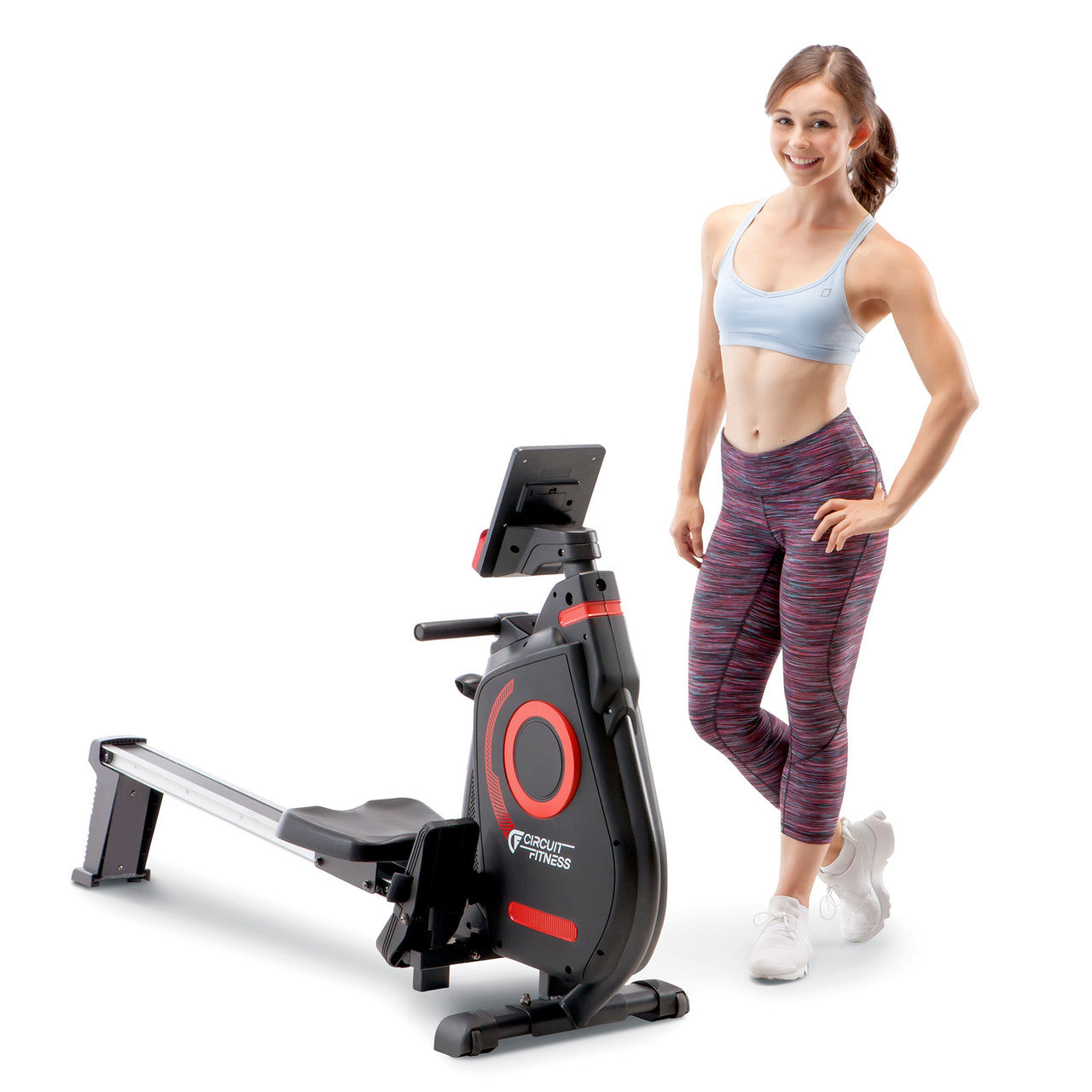 Foldable Rowing Machine with Magnetic Resistance - Adjustable Workout Equipment for Home Gym | Circuit Fitness AMZ 979RW | Perfect for Small Spaces & Full-Body Training