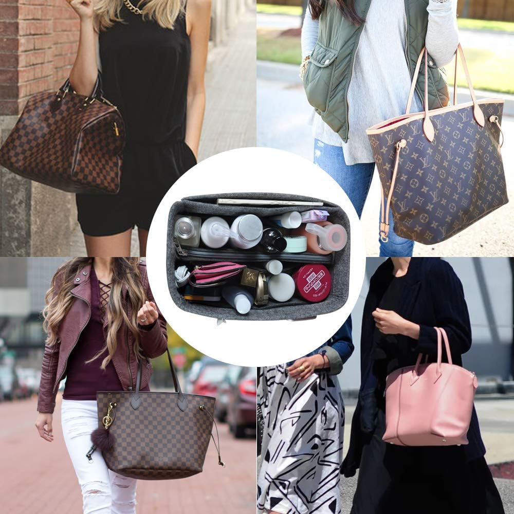 OMYSTYLE Felt Purse Organizer Insert - 5 Sizes Handbag Dividers for Longchamp, Neverfull, Speedy & More | Tote Bag Organizer for Women | Perfect for Travel, Work & Daily Use