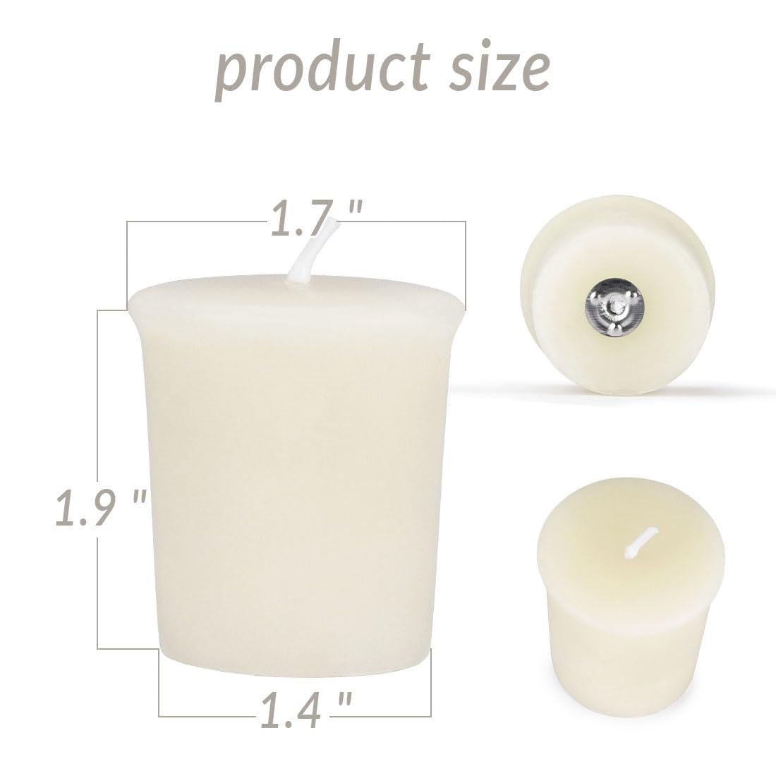 4PCS Pure Beeswax Votive Candles - Unscented with Natural Honey Aroma, 15 Hours Burn Time Each (White) | Perfect for Relaxation, Meditation, Home Decor & Romantic Ambiance
