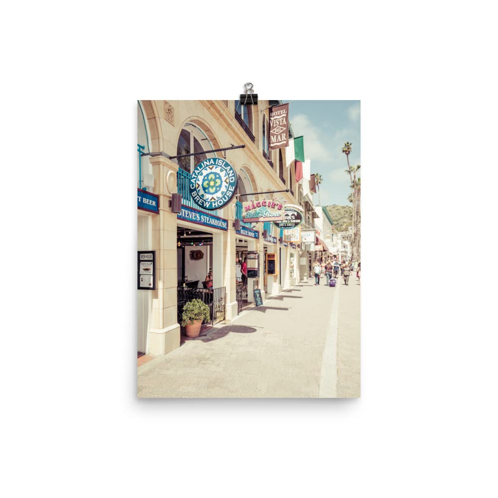 12x16 Inch Catalina Island Wall Art - Unframed Photo Paper Print, Downtown Avalon California Poster, Coastal Home Decor for Office, Living Room, Bedroom - Perfect Artwork Gift for Women & Men | Beach House Decor, Vacation Home Accent, California Travel Memory