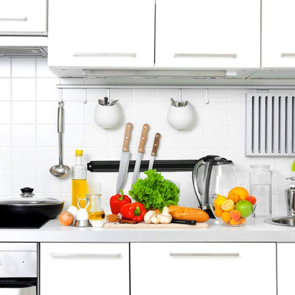 Magnetic Knife Holder Wall Mount - 33cm Chef Knife Storage Rack with Strong Magnets for Kitchen Utensils (Set of 2) - Perfect for Home Kitchen, Restaurant, and Professional Chef Use