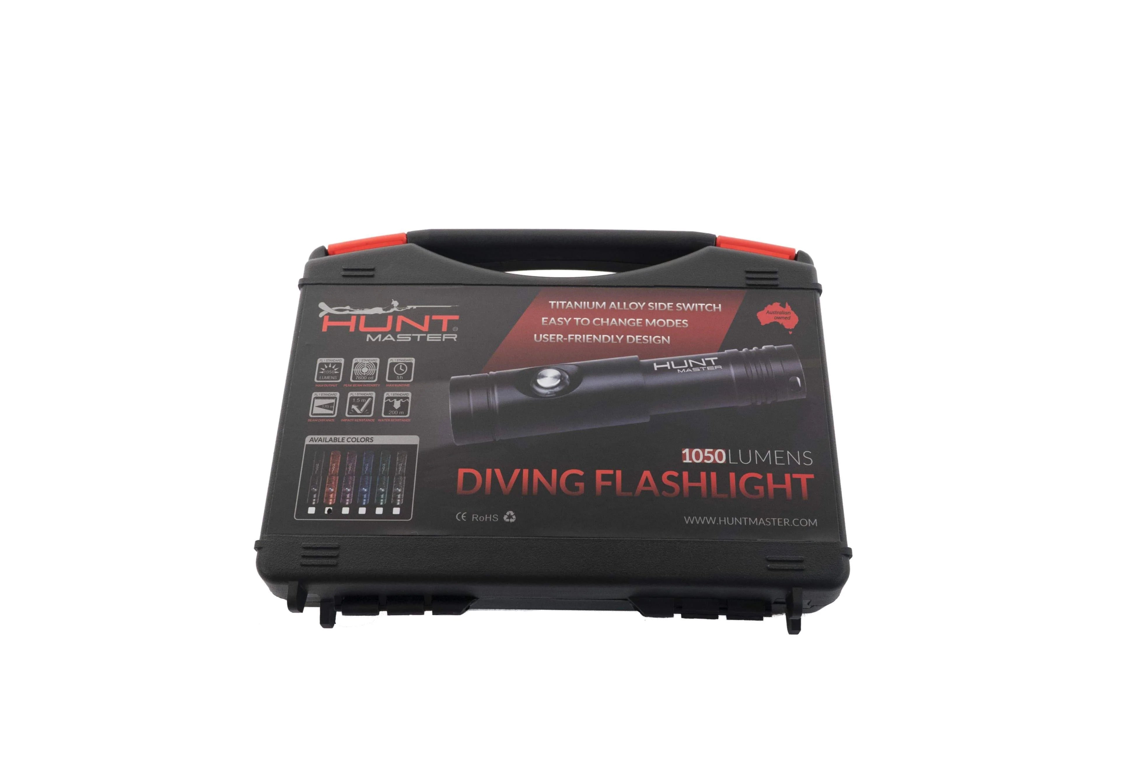 Hunt Master Halo Dive Torch 1050 Lumens - Waterproof Flashlight for Scuba Diving & Night Hunting (Camo/Black) | Perfect for Underwater Exploration & Outdoor Adventures