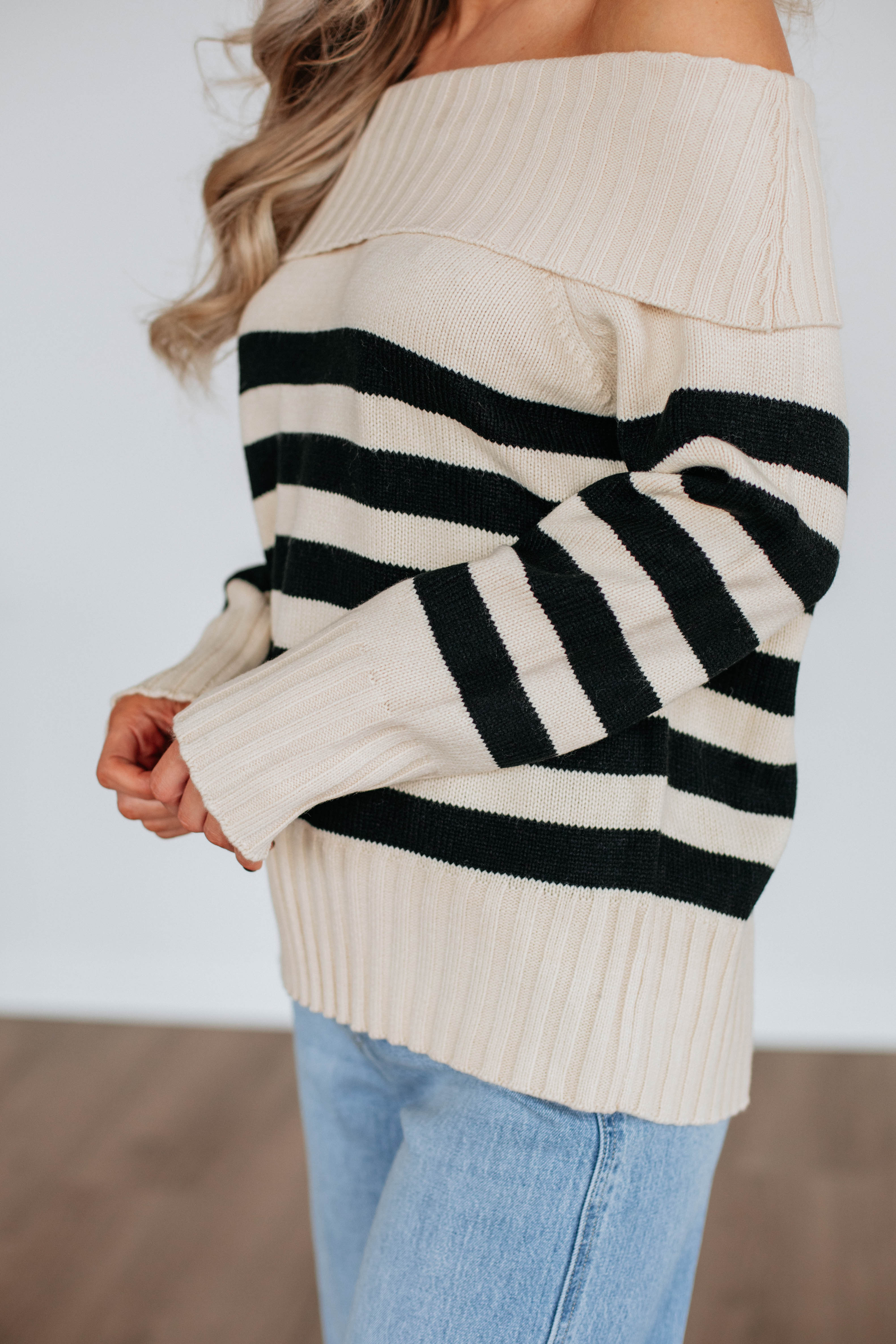 Chantelle Women's Off The Shoulder Knit Sweater - Soft Cream Pullover for Fall & Winter | Casual Outfit, Date Night, Office Wear