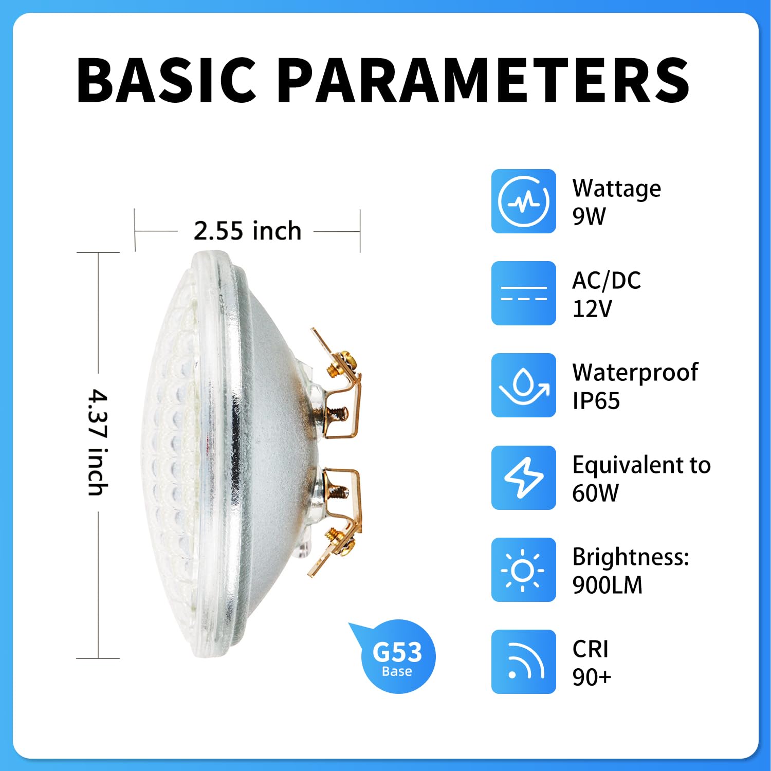PAR36 LED Landscape Bulb 9W 3000K Warm White, AC/DC12V, 900 Lumens, 60W Halogen Equivalent - Energy Saving Outdoor Lighting for Garden, Pathway, and Patio (2 Pack)