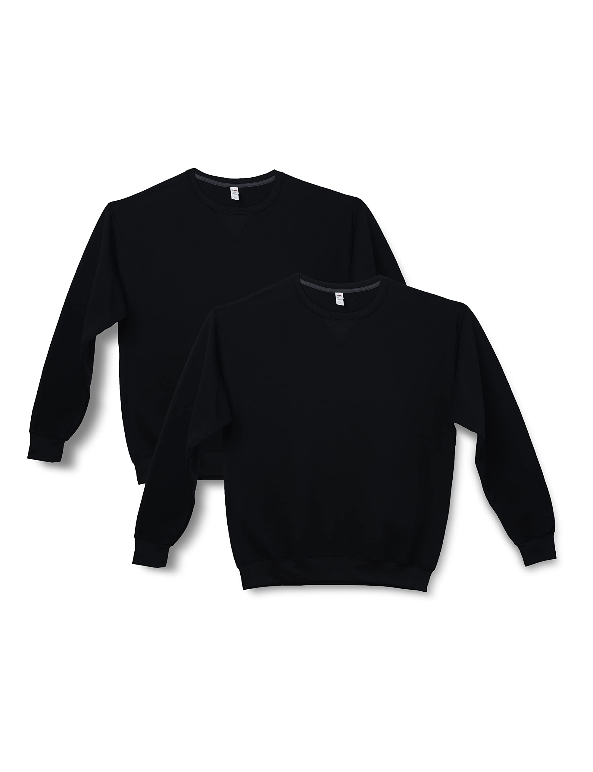 Fruit of the Loom Men's Crew Neck Sweatshirt 2-Pack - Soft Cotton Blend Casual Pullover for Everyday Wear, Gym & Lounge