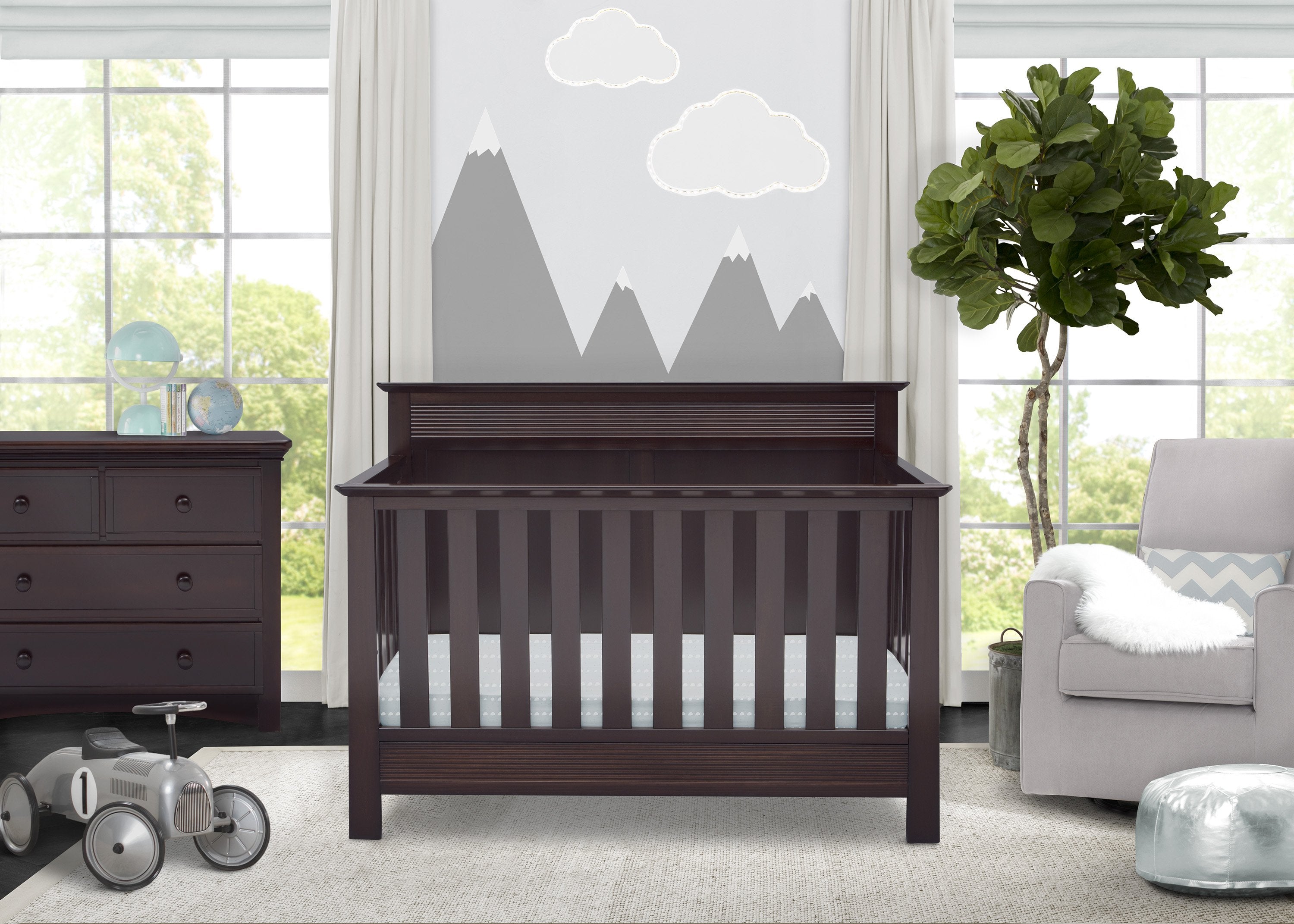 Fall River 4-in-1 Convertible Baby Crib - Toddler Bed, Daybed & Full-Size Bed Conversion - Safe & Stylish Nursery Furniture for Newborns to Teens | Perfect for Bedroom, Nursery & Guest Room