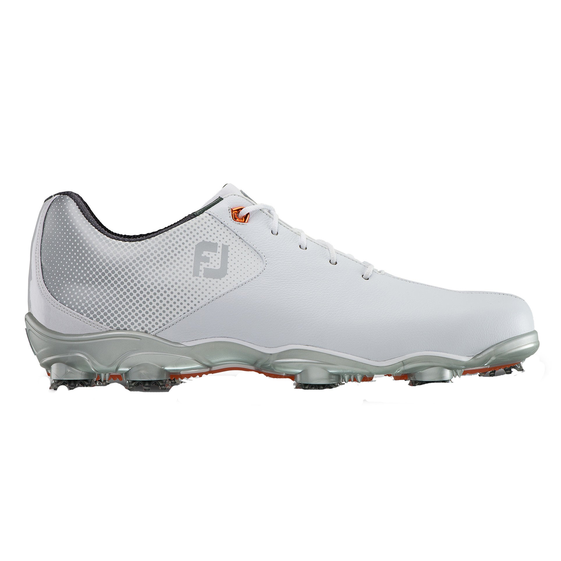 FootJoy D.N.A. Helix White Men's Golf Shoes - Lightweight & Waterproof Spiked Golf Footwear for Enhanced Traction & Comfort on the Course | Perfect for Professional & Casual Golfers