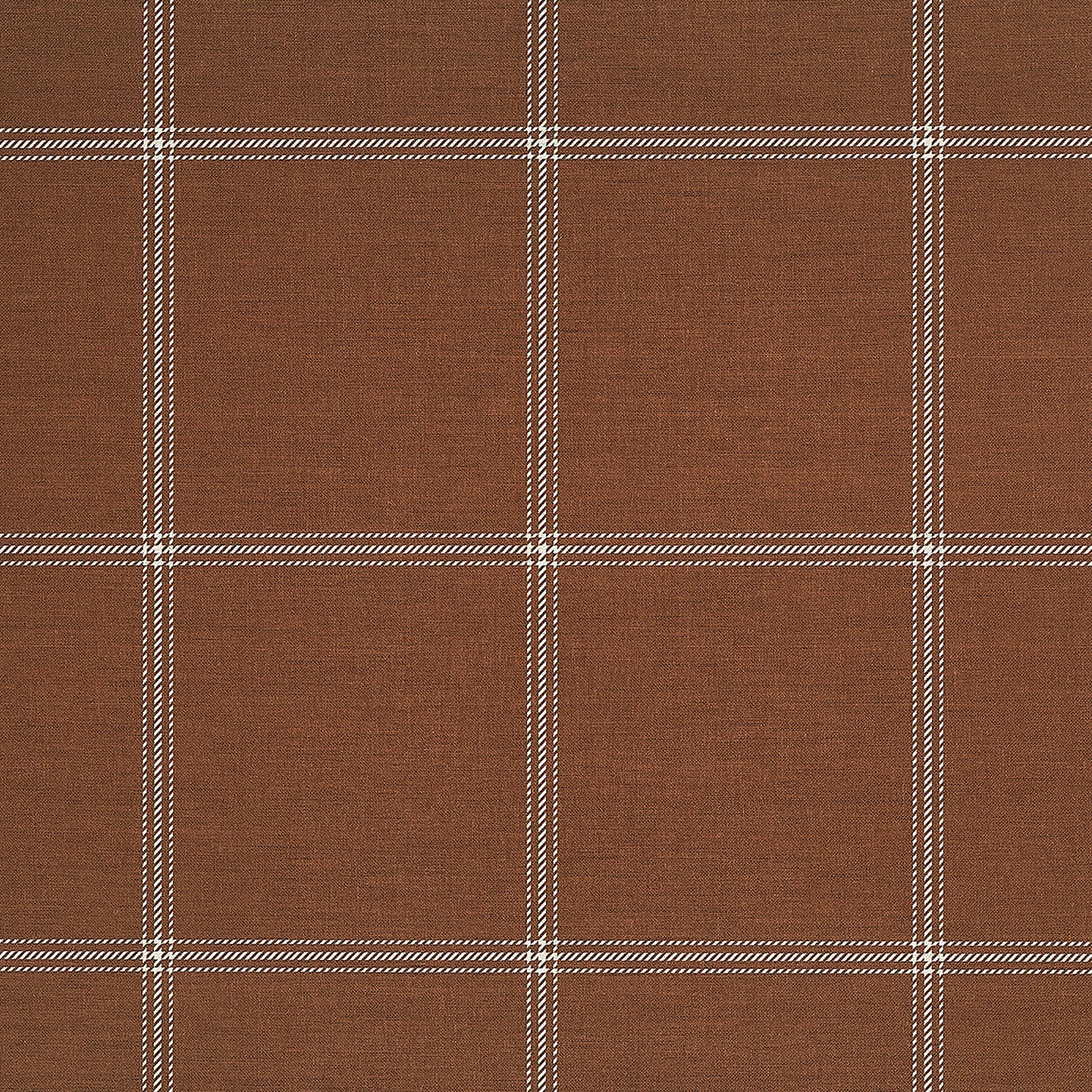 Phillip Jeffries Jackson Plaid Wallpaper - White on Rust - Premium Peel & Stick Wallpaper for Living Room, Bedroom, or Office Decor