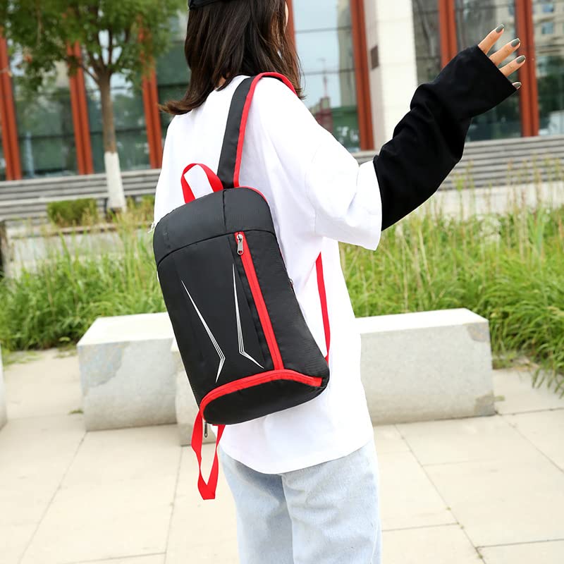Unisex Lightweight Foldable Waterproof Hiking Backpack - 25x17x40cm for Outdoor Travel, Camping & Daily Use (Black/Red) - Perfect for Hiking, Commuting & Weekend Adventures