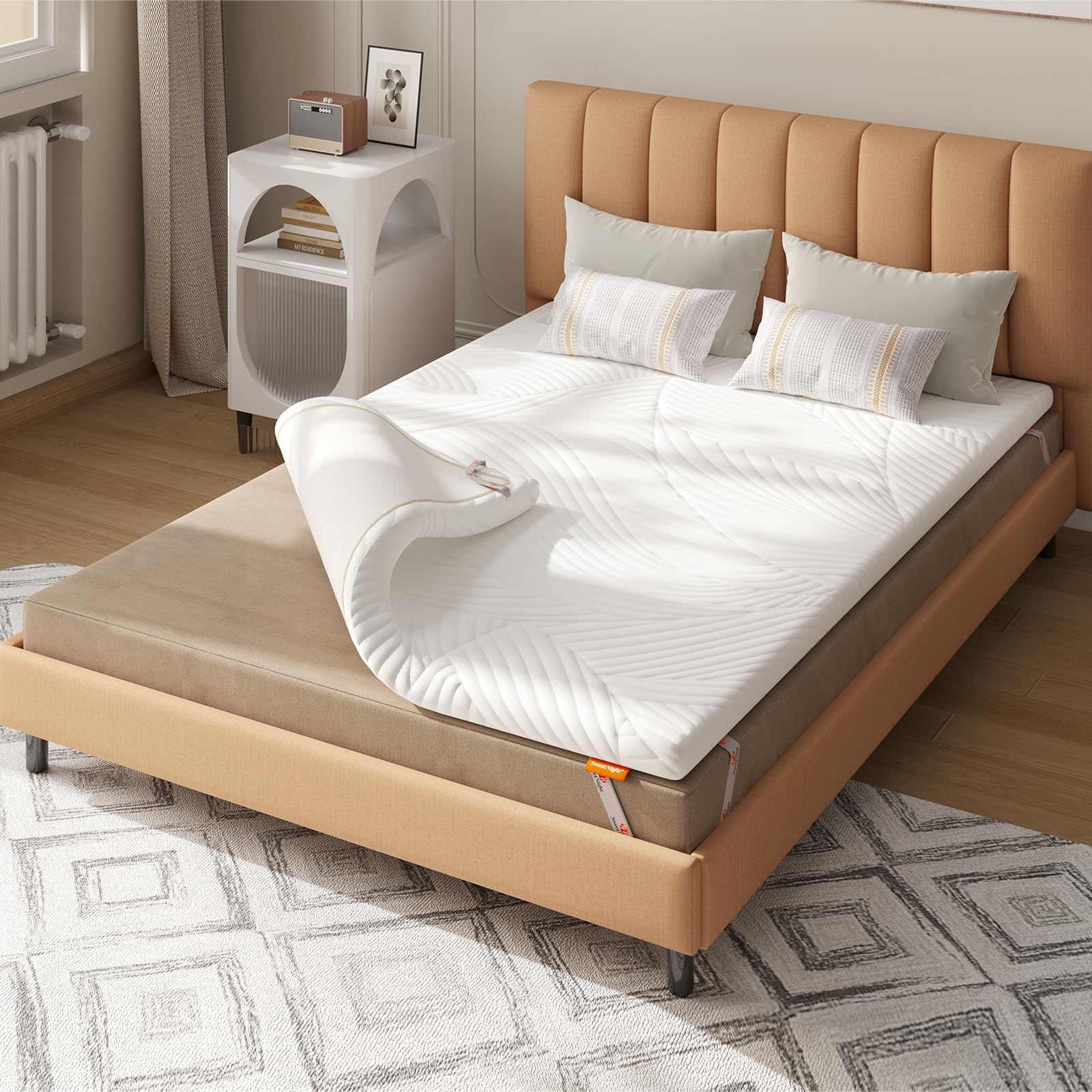 Sweetnight 5cm Gel Memory Foam Mattress Topper, 120x200cm, Removable & Washable Cover, Viscoelastic & Gel Infused for Pressure Relief - Perfect for Back Pain Relief, Hot Sleepers & Enhanced Comfort
