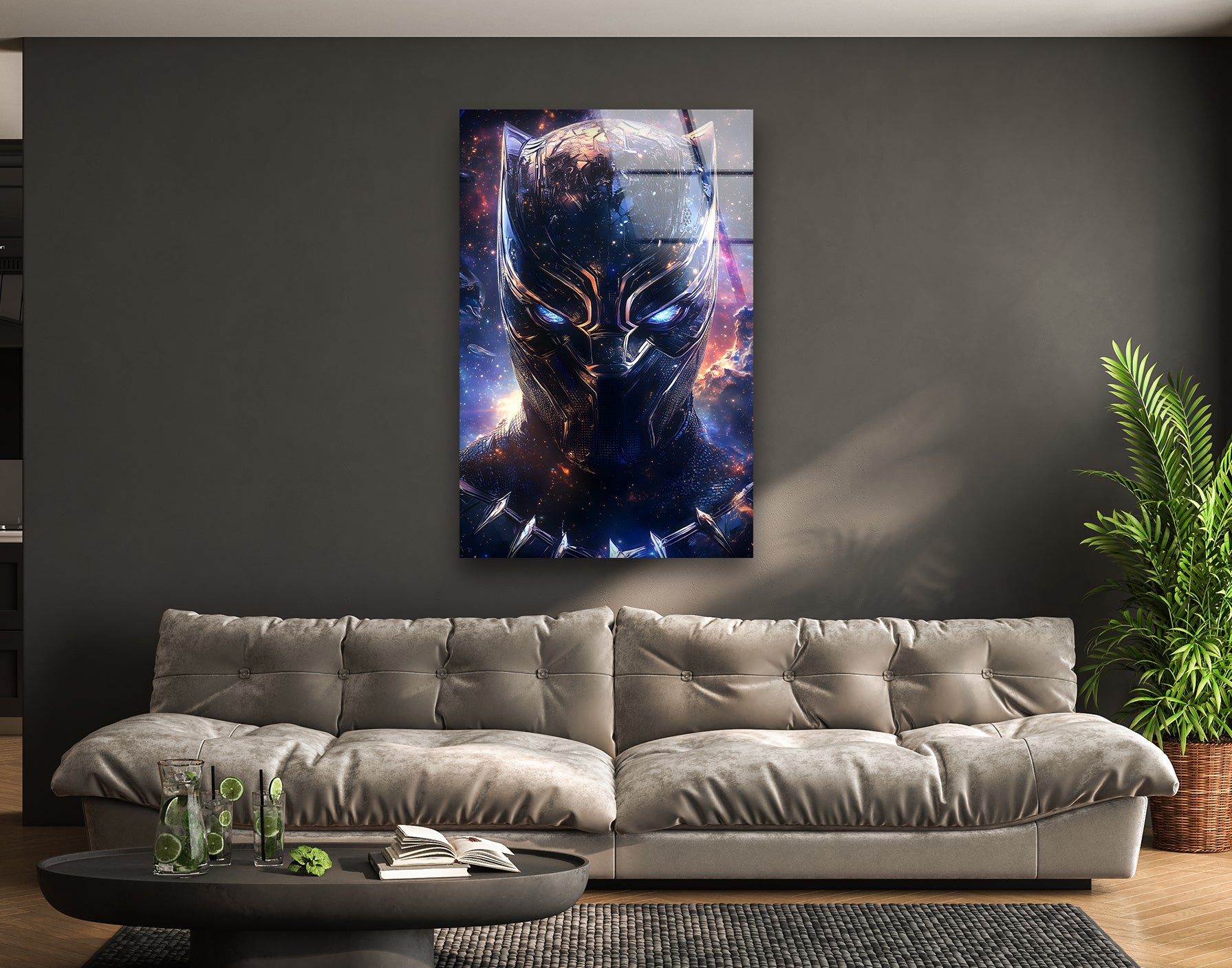 Black Panther Wakanda Forever Stained Glass Wall Art - Marvel Superhero Decor for Home, Office & Gifts