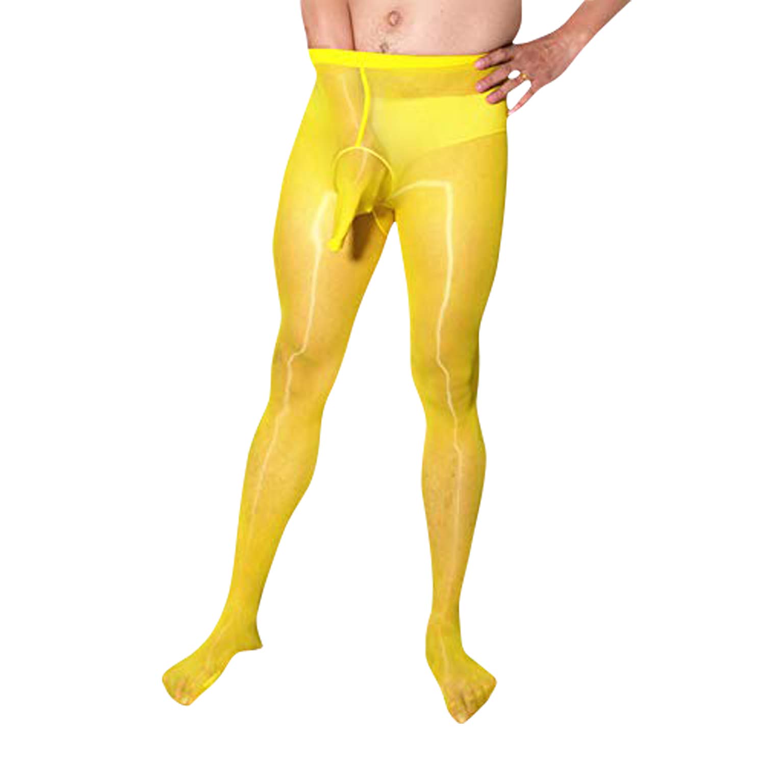 Men's Sexy Penis Sleeve Closed Oily Pantyhose Stockings - Erotic Lingerie for Couples Play & Sensual Roleplay