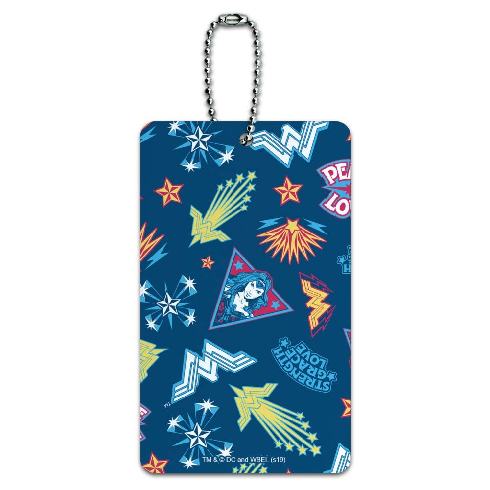 Wonder Woman Movie Inspired Luggage Tag - Durable Suitcase ID Tag with Sticker Pattern for Carry-On Bags - Perfect for Travel, Cosplay & Superhero Fans