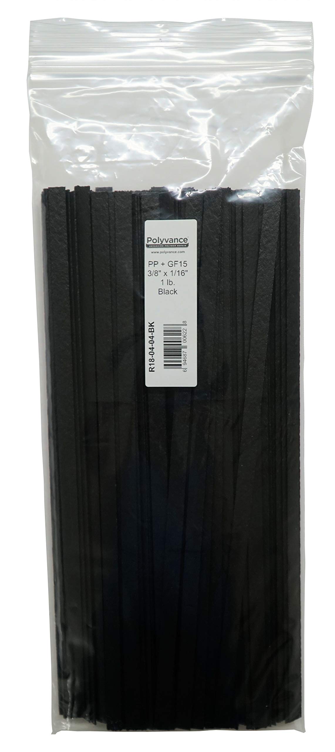 Polyvance PP + 15% Glass Fiber (PP+GF15) Plastic Welding Rods - 1 lb Black | High-Strength Thermoplastic Repair for Automotive, Marine & Industrial Applications