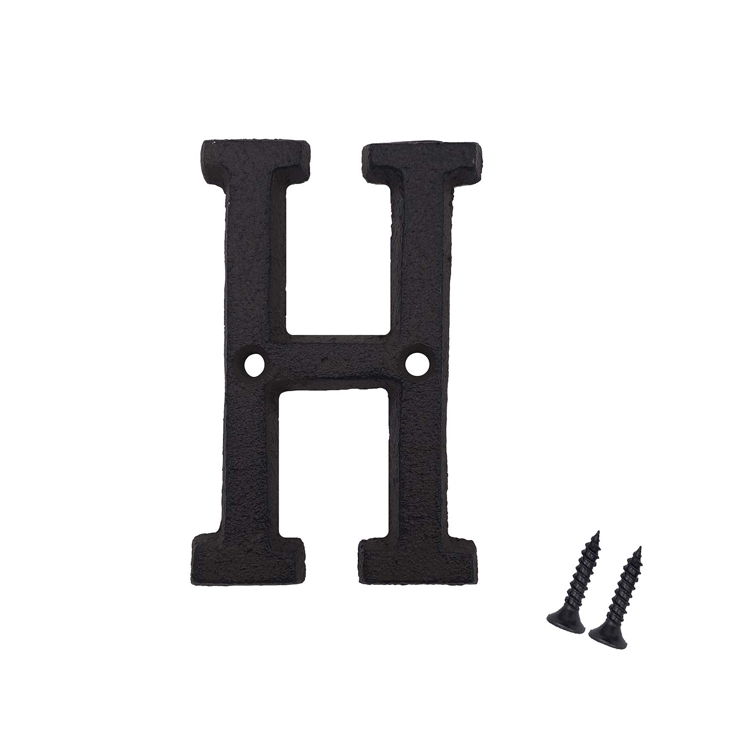 3 Inch Cast Iron House Letters - Durable Mailbox & Home Address Letters (Letter H) for Outdoor Decor, House Numbering & Personalized Signage