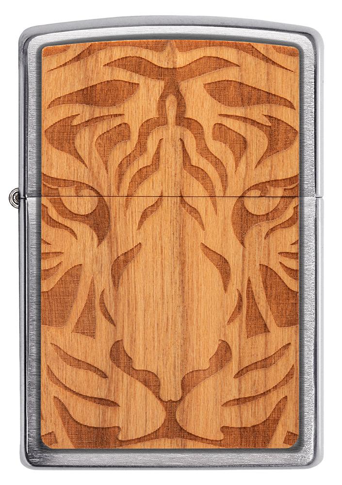 Premium WOODCHUCK USA Cherry Tiger Head Carving - Handcrafted Wooden Decorative Sculpture for Home, Office & Cabin Decor | Unique Gift Idea for Collectors & Nature Lovers