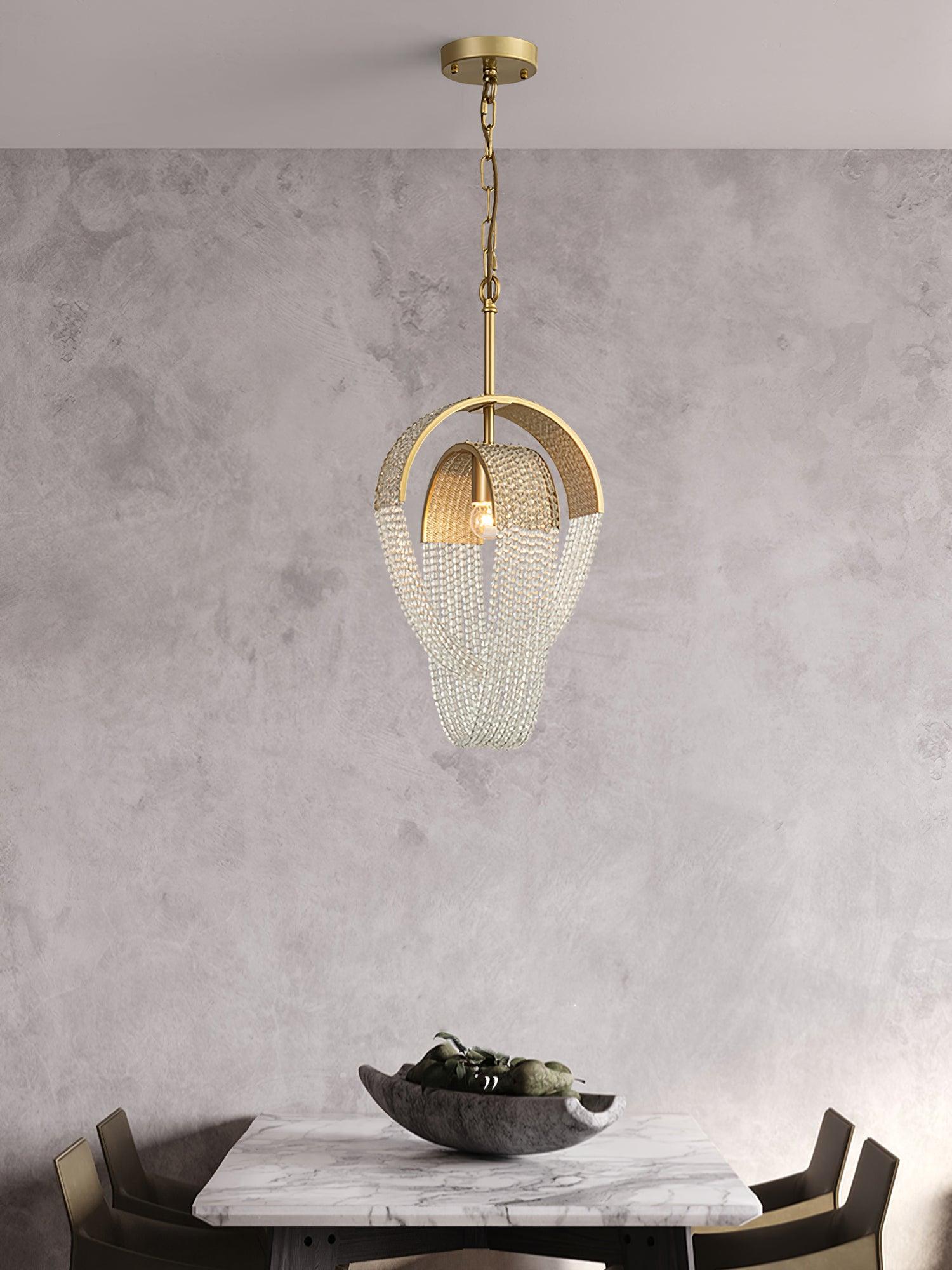 Elegant Mesh Crystal Chandelier - Modern Ceiling Light Fixture for Dining Room, Living Room & Bedroom | Perfect for Home Decor, Wedding & Event Lighting