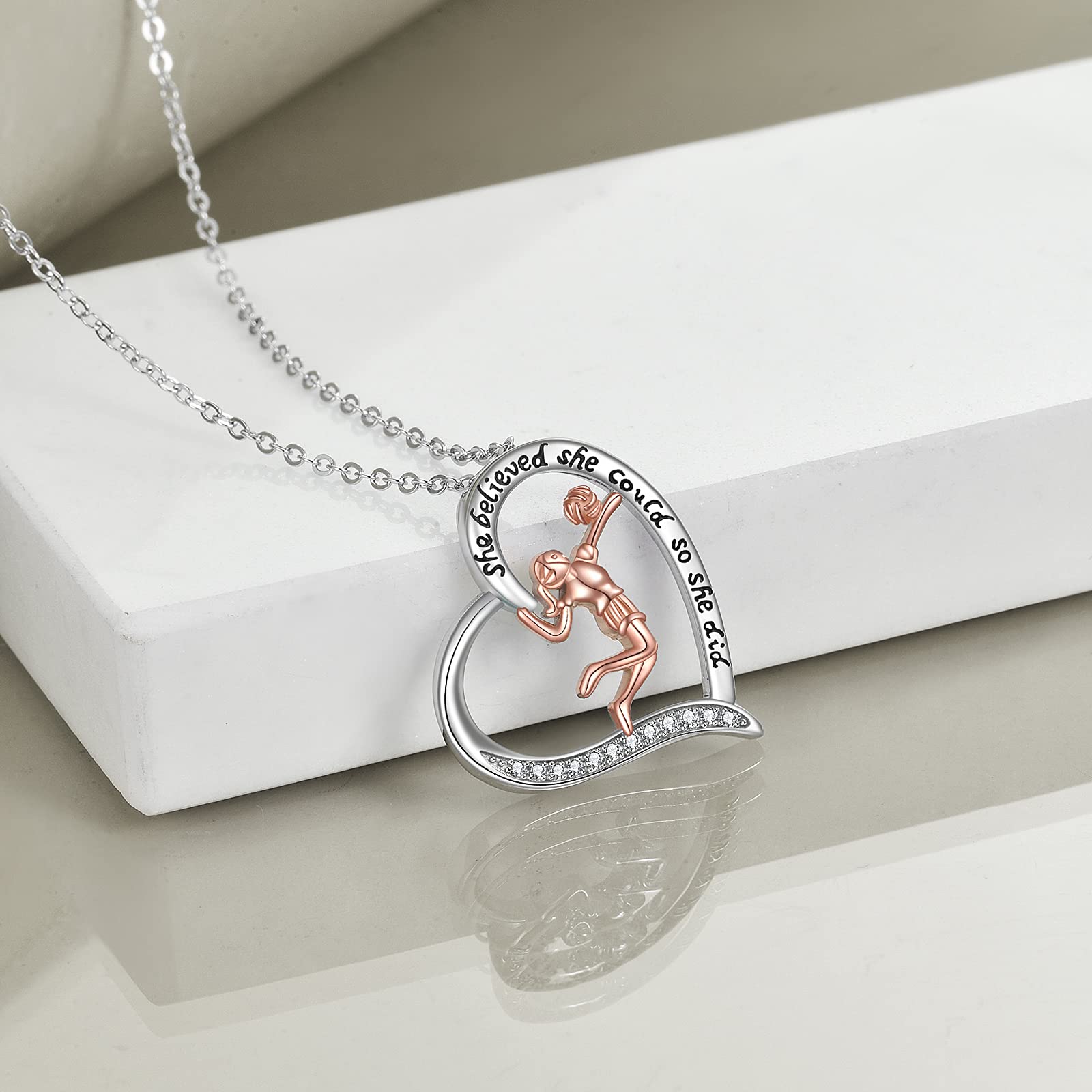 YFN Sports Jewelry for Women - Sterling Silver Softball, Baseball, Golf, Basketball, Volleyball Pendant Necklace - Perfect Gift for Athletes & Sports Fans - Ideal for Games, Training & Everyday Wear