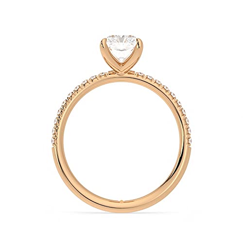 1.50 Carat 8x6mm Radiant Cut Solitaire Moissanite Engagement Ring in 14K Gold with Accent Stones for Women - D-VVS1 Clarity, Sparkling Wedding & Proposal Jewelry Gift for Her