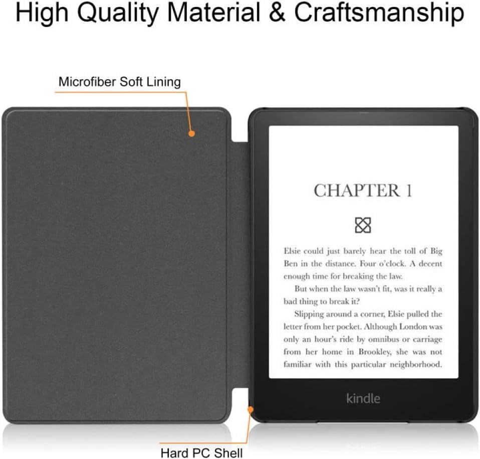 Premium Slim Lightweight Kindle Case for 11th Generation (2022 Release, Model C2V2L3) - Durable Protective Cover with Auto Sleep/Wake Function | Perfect for Reading at Home, Travel & Daily Commute