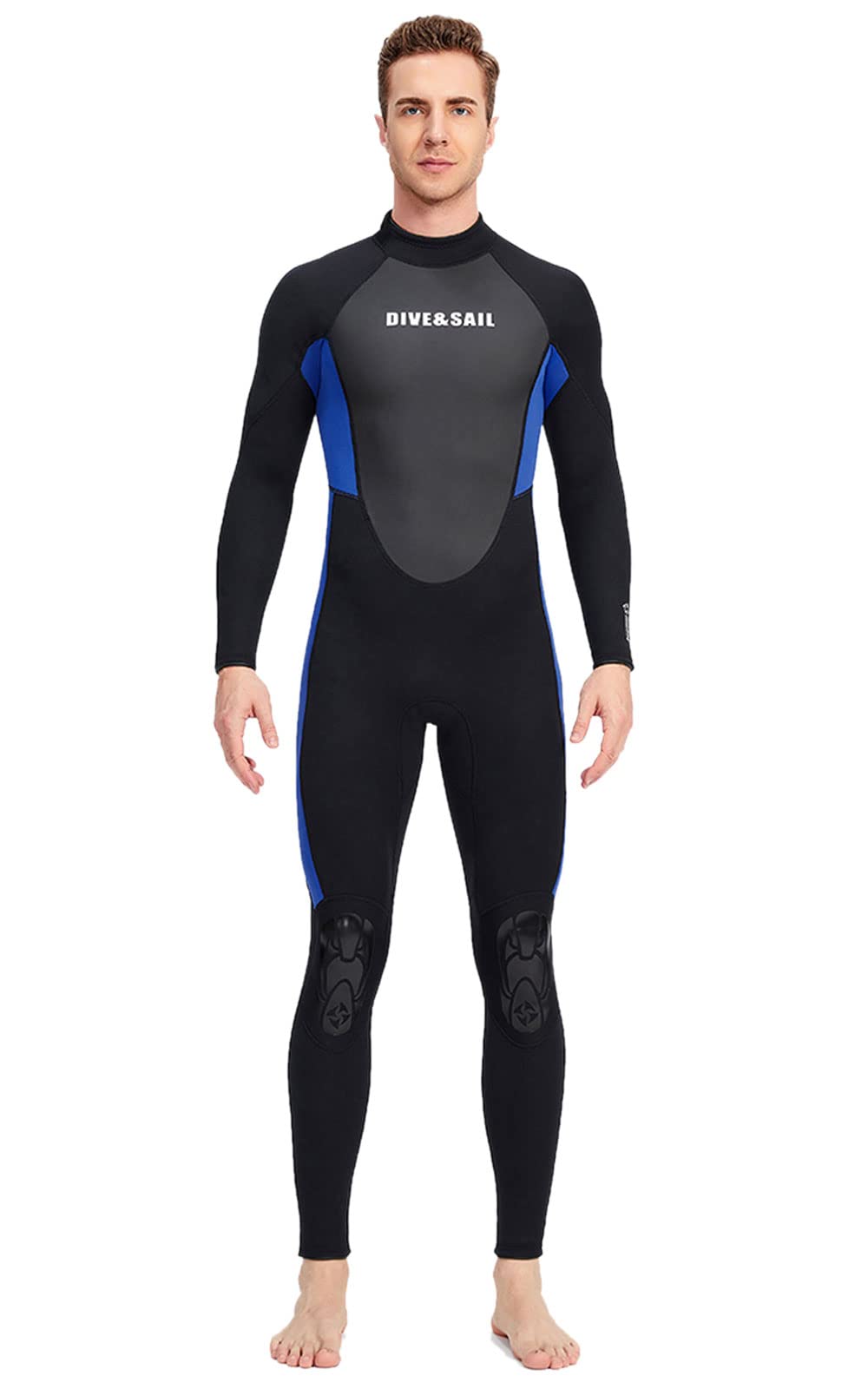 Premium 3mm Neoprene Wetsuit for Men & Women - One-Piece Long Sleeve Diving Suit with Thermal Patchwork Design for Surfing, Swimming & Sun Protection - Ideal for Scuba Diving, Snorkeling & Water Sports Activities