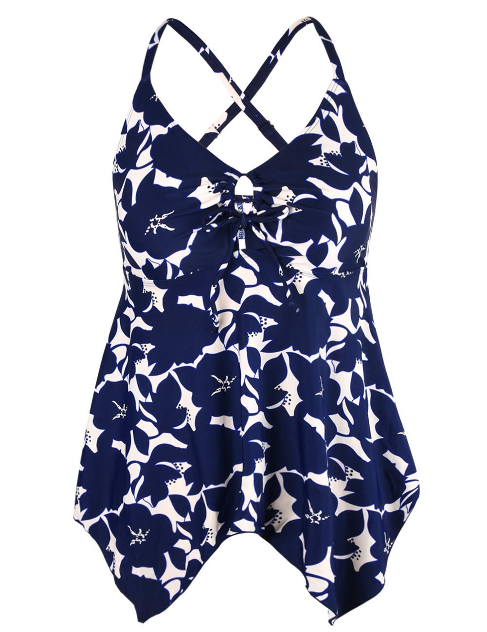 Firpearl Women's Plus Size Modest Tankini Swimsuits - Flowy Crossback Bathing Suit Top for Beach, Pool & Vacation | Comfortable Swimwear for Curvy Women