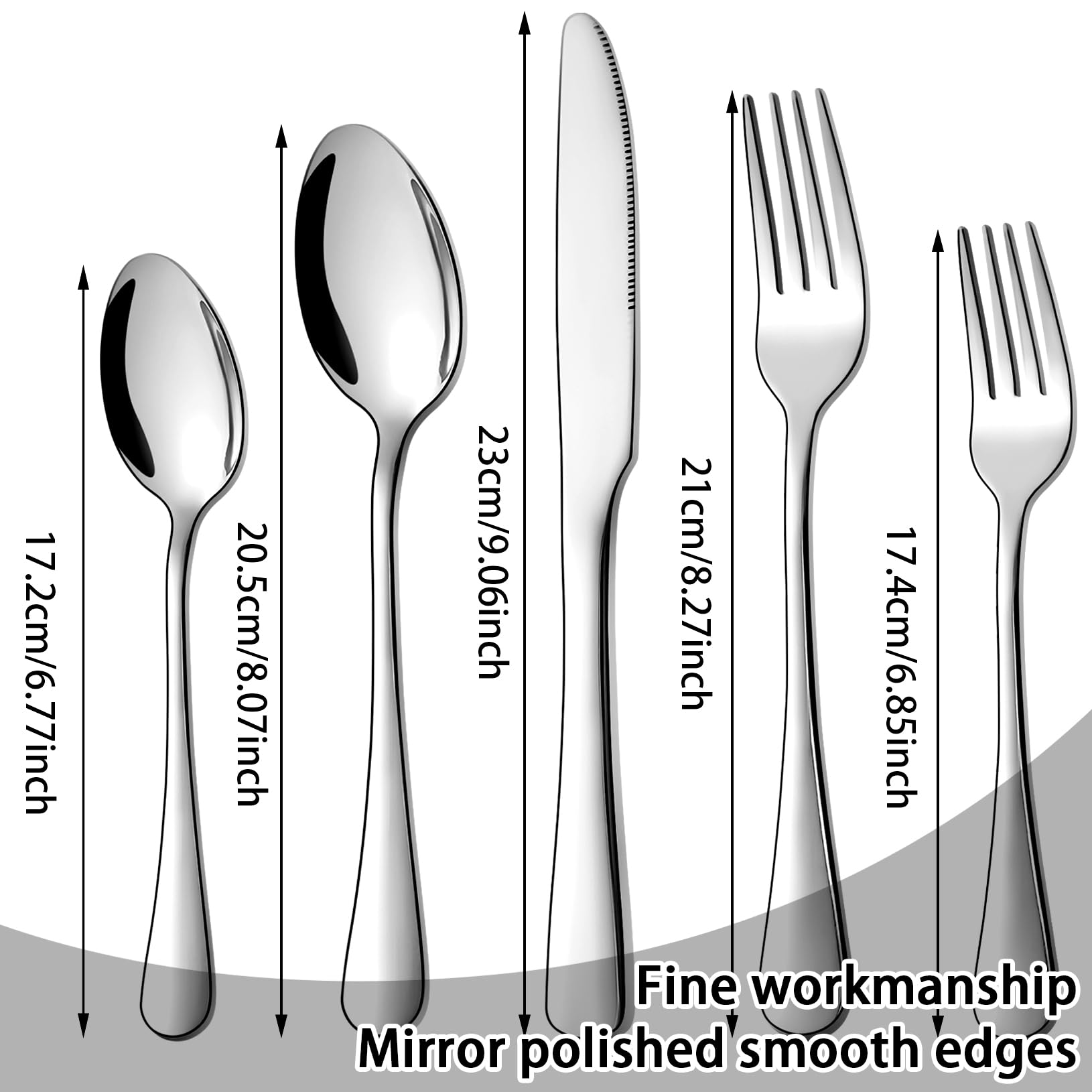 40-Piece Stainless Steel Silverware Set for 8 - Mirror Polished Cutlery Set with Forks, Knives & Spoons - Durable Rust-Resistant Flatware for Home, Restaurant & Catering - Perfect for Dinner Parties, Weddings & Daily Dining