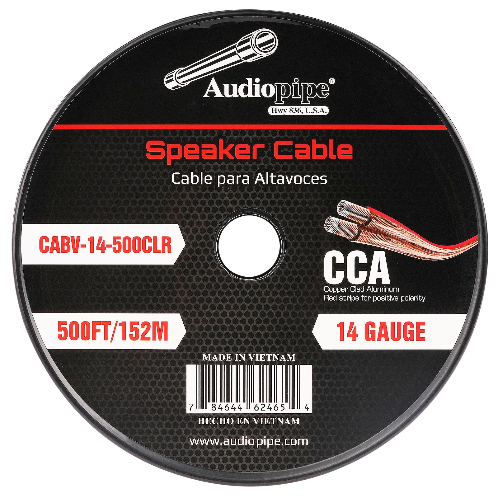 500FT 14AWG Speaker Cable - High Performance Oxygen-Free Copper Wire for Home Theater & Pro Audio Systems (CABV 14 500CLR) - Perfect for Surround Sound, DJ Equipment, and Studio Installations