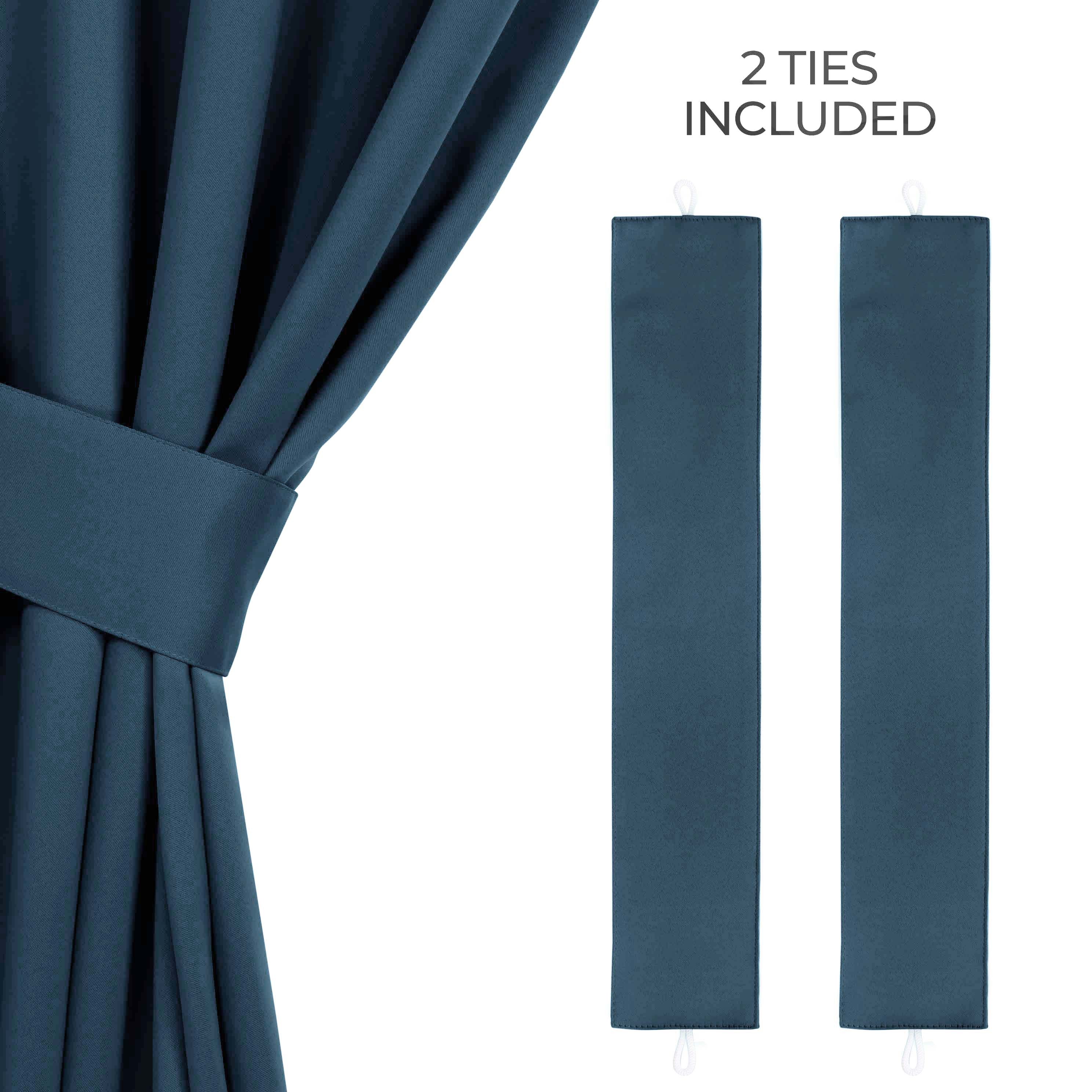 Premium Blackout Curtains Set of 2 - 100% Room Darkening, Machine Washable & Noise Reducing for Bedroom, Nursery & Home Theater
