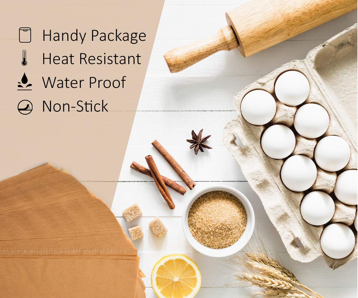 Comfylife 200-Pack Unbleached Parchment Paper Sheets - 16x12 Inch Precut Baking Paper for Cookies, Cakes & Pastries | No Curl, No Tear, No Burn | Chemical-Free & Eco-Friendly | Perfect for Baking, Roasting & Air Fryer Cooking
