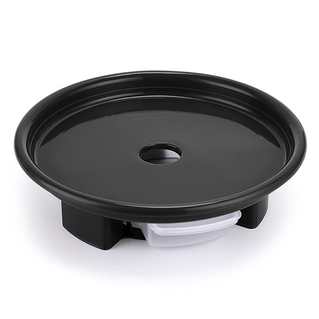 Skelang 8.5 Inch Plant Pot Saucer with Water Catcher - Heavy Duty 44 Lbs Capacity Flower Pot Drip Tray - Pack of 2 Black - Perfect for Indoor/Outdoor Plants, Balcony & Garden Decor