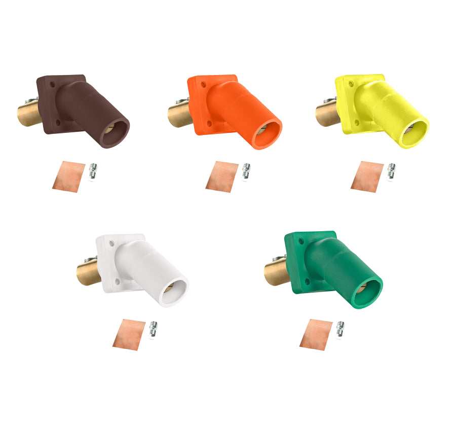 2/0 & 4/0 AWG Heavy Duty Panel Mount Cam Lock Connectors - 16 Series (5-Piece Set) with Double Set Screw - Secure Electrical Connections for Industrial Panels, Power Distribution & EV Charging Stations