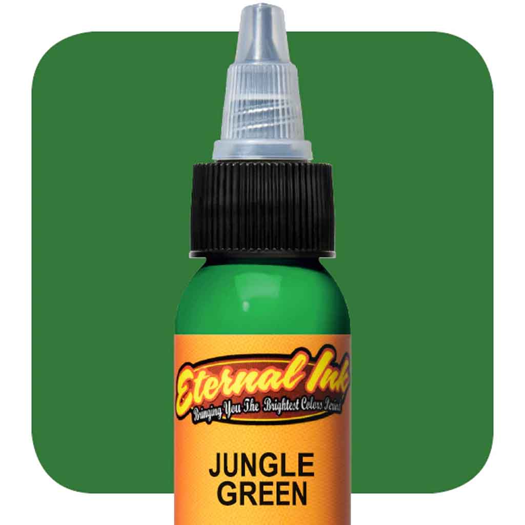 Jungle Green Eternal Ink - 1 oz Bottle for Tattoo, Calligraphy & Art Projects | Premium Waterproof & Fade-Resistant Ink