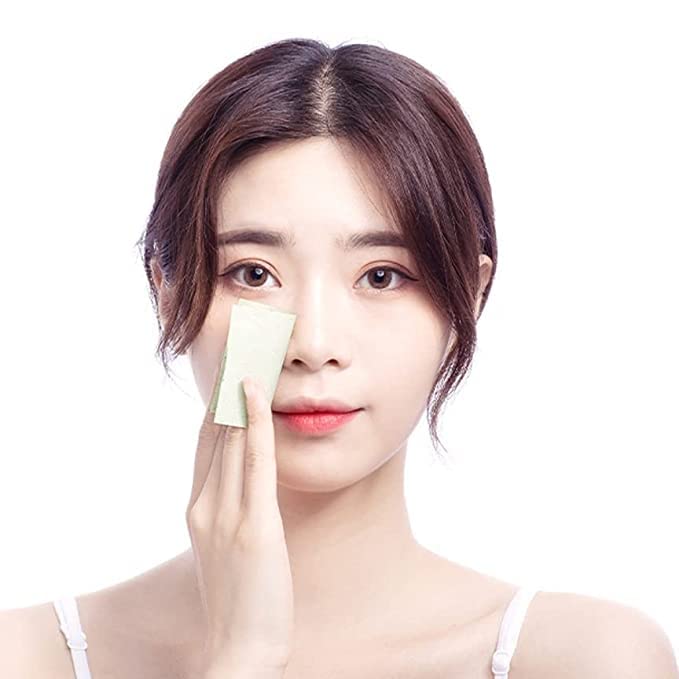 Birzar Oil Blotting Sheets for Face - 100pcs Bamboo Charcoal & Green Tea Oil Absorbing Papers | Natural Oil Control for Shine-Free Skin | Perfect for Oily Skin, Makeup Touch-Ups & On-the-Go Use