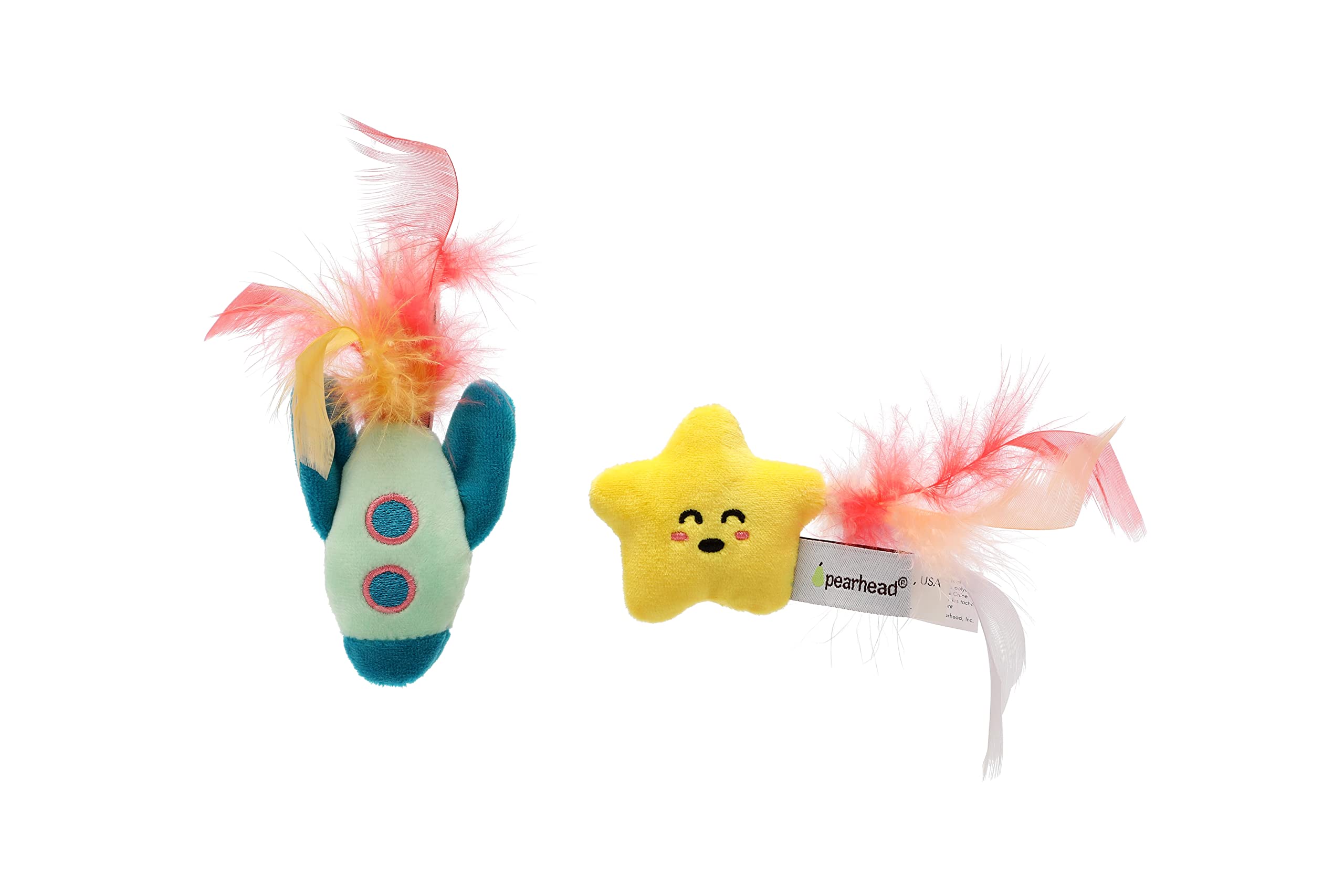Pawstronaut Cat Toy Set with Feather Teaser & Rattle - Fun Playtime for Cats
