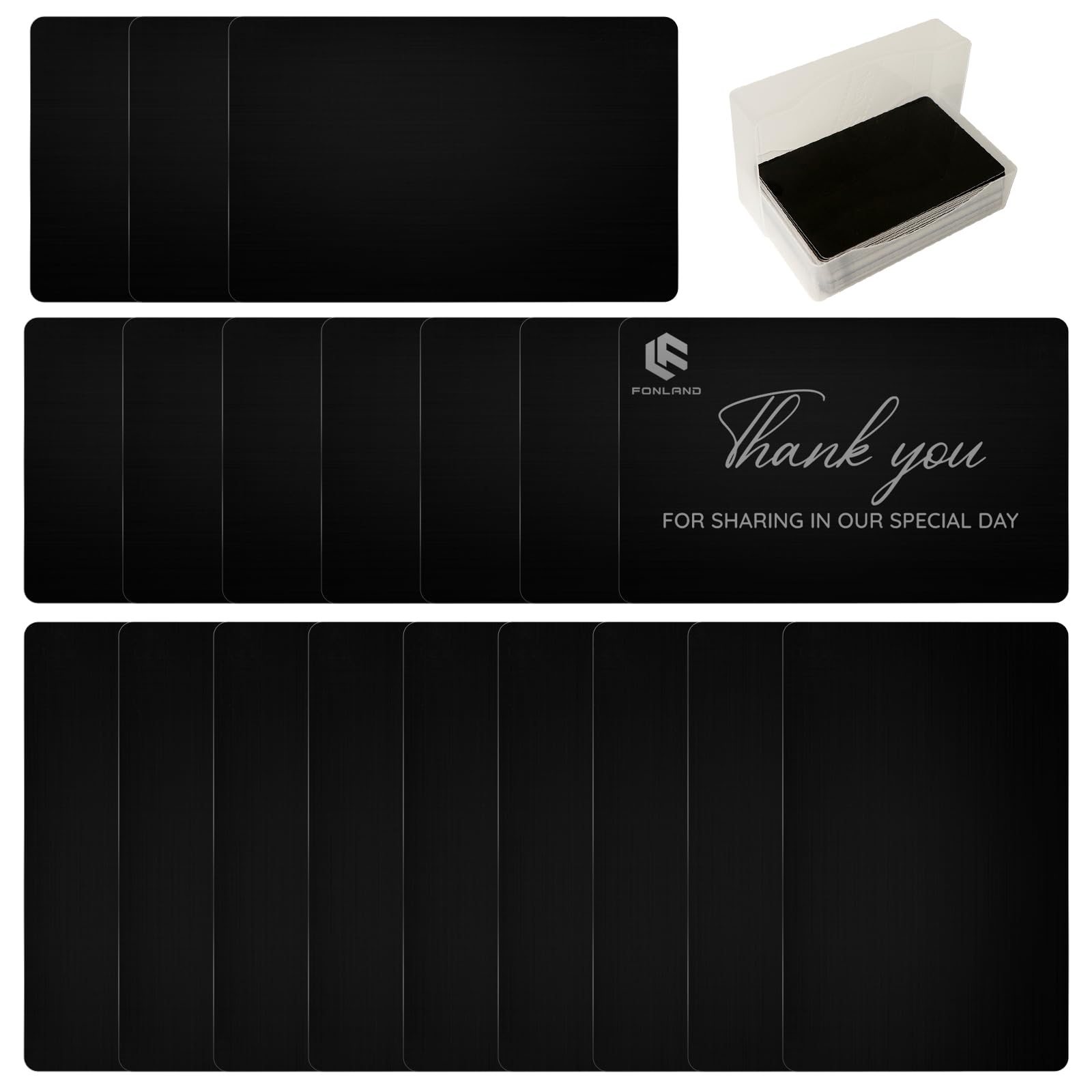 100-Piece Aluminum Metal Business Card Blanks - Laser Engraving Compatible Name Card Plates for Professional & DIY Use - Ideal for Office, Home, Corporate Gifts & Personalized Presents (Black) - Perfect for Networking Events, Client Meetings & Brand Promotion