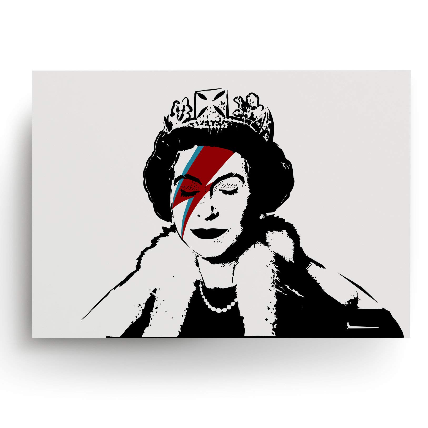 Banksy Queen Street Art Graffiti Poster - Framed Elizabeth London UK Wall Art Print for Home Decor | Banksy Artwork | Urban Graffiti Painting | Perfect for Living Room, Bedroom & Office Wall Decoration
