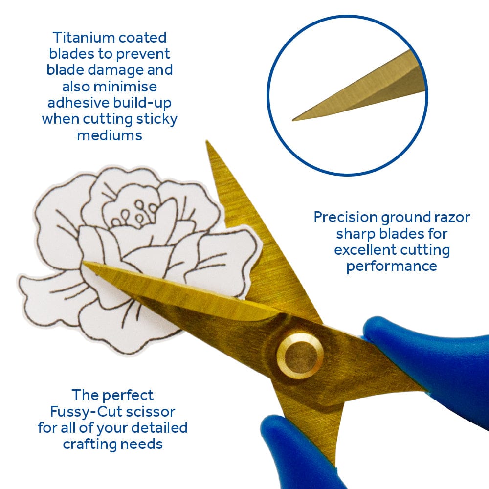 Tonic Studios Titanium Fine Control Craft Scissors 101e - Precision Cutting for Sewing, Quilting, and Paper Crafts