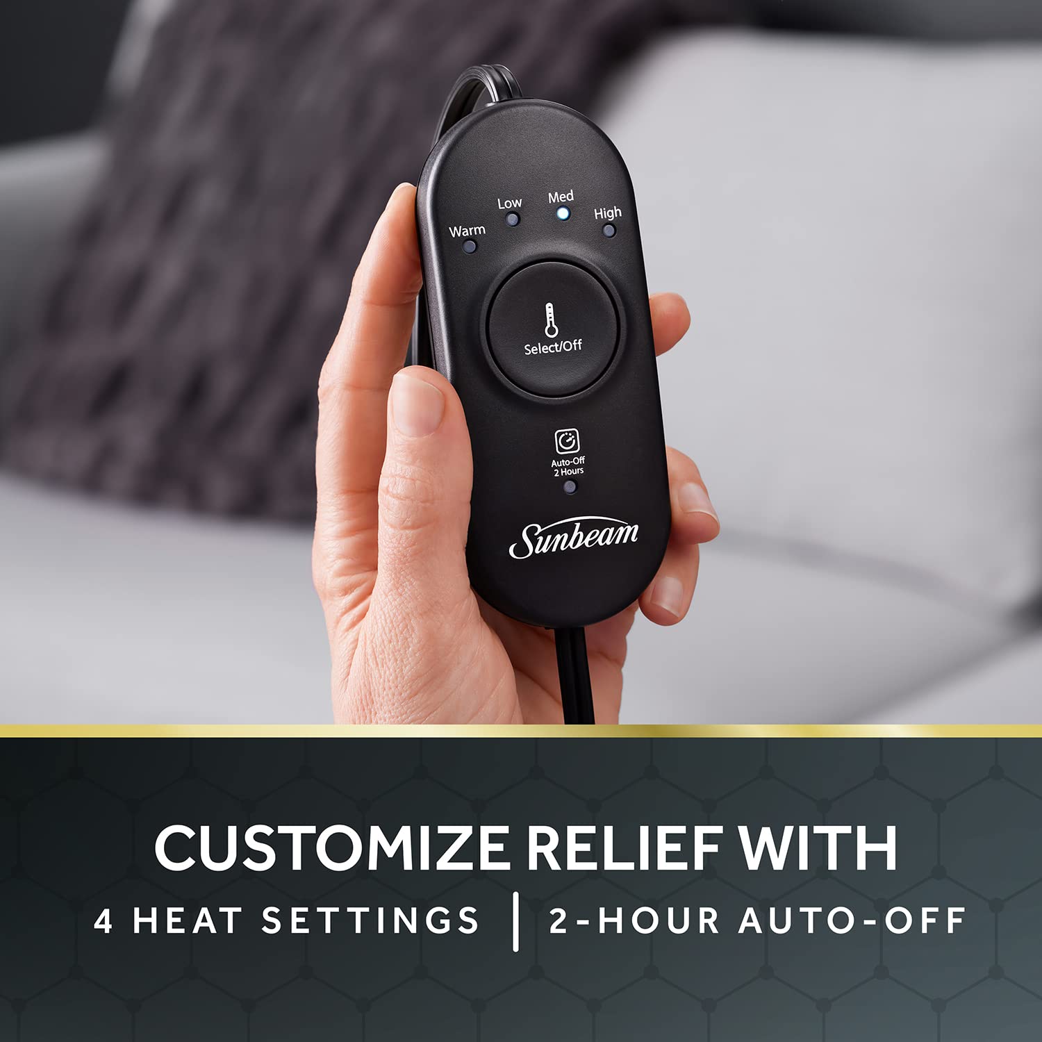Sunbeam AdvancedHeat King-Sized Electric Heating Pad for Back, Neck & Shoulder Pain Relief - Fast Soothing Heat Therapy for Muscle Aches, Cramps & Arthritis - Perfect for Home, Office & Travel Use