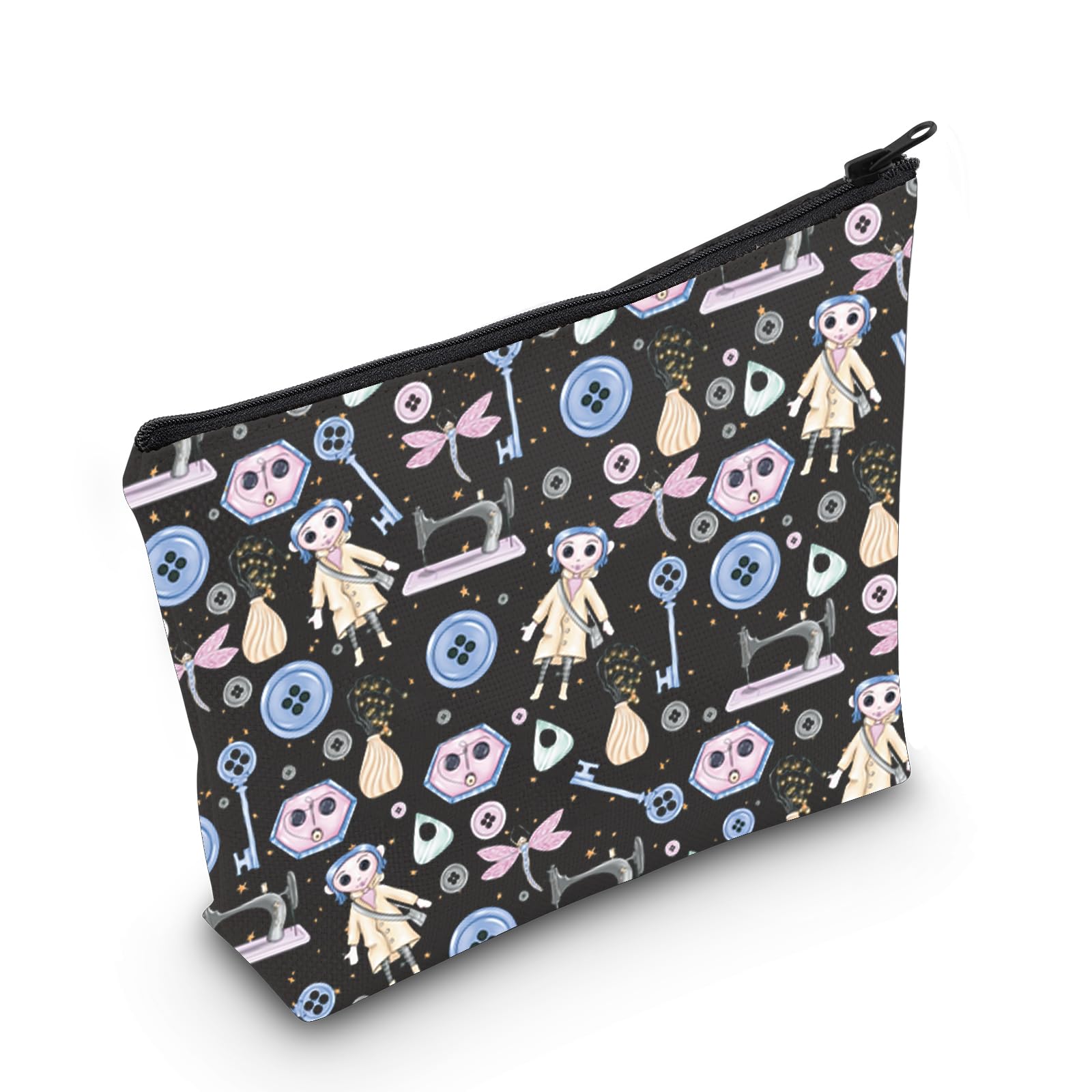 Horror Movie Inspired Cartoon Character Cosmetic Bag - Cute Cosplay Makeup Pouch for Halloween, Gift for Horror Fans & Anime Lovers - Perfect for Conventions, Travel & Themed Parties