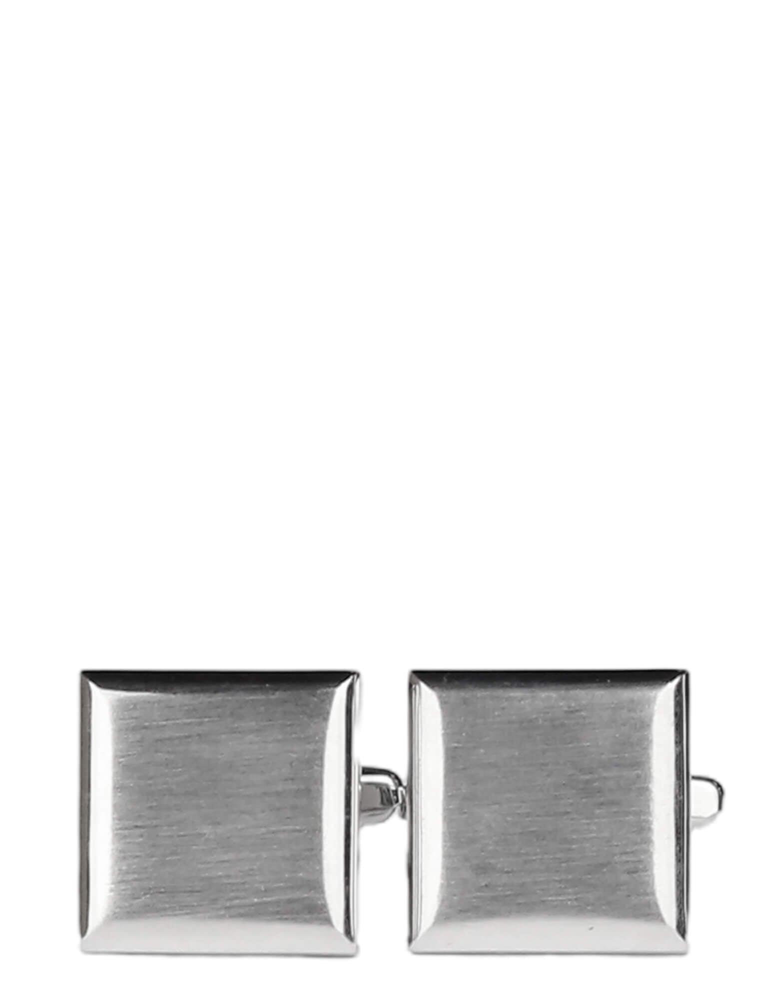 DÉCLIC Brushed Flat Square Cufflinks for Men - Sterling Silver Dress Shirt Accessories - Perfect for Weddings, Business Meetings & Formal Events