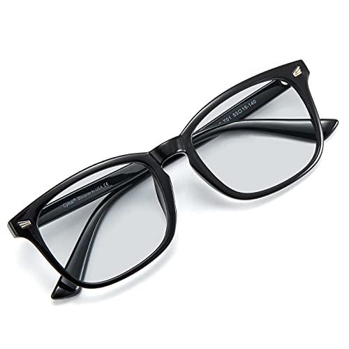 Cyxus Blue Light Blocking Glasses for Sleep Aid - Black Square Frame Computer Glasses for Men & Women - Reduce Eye Strain for Work, Gaming & Nighttime Use