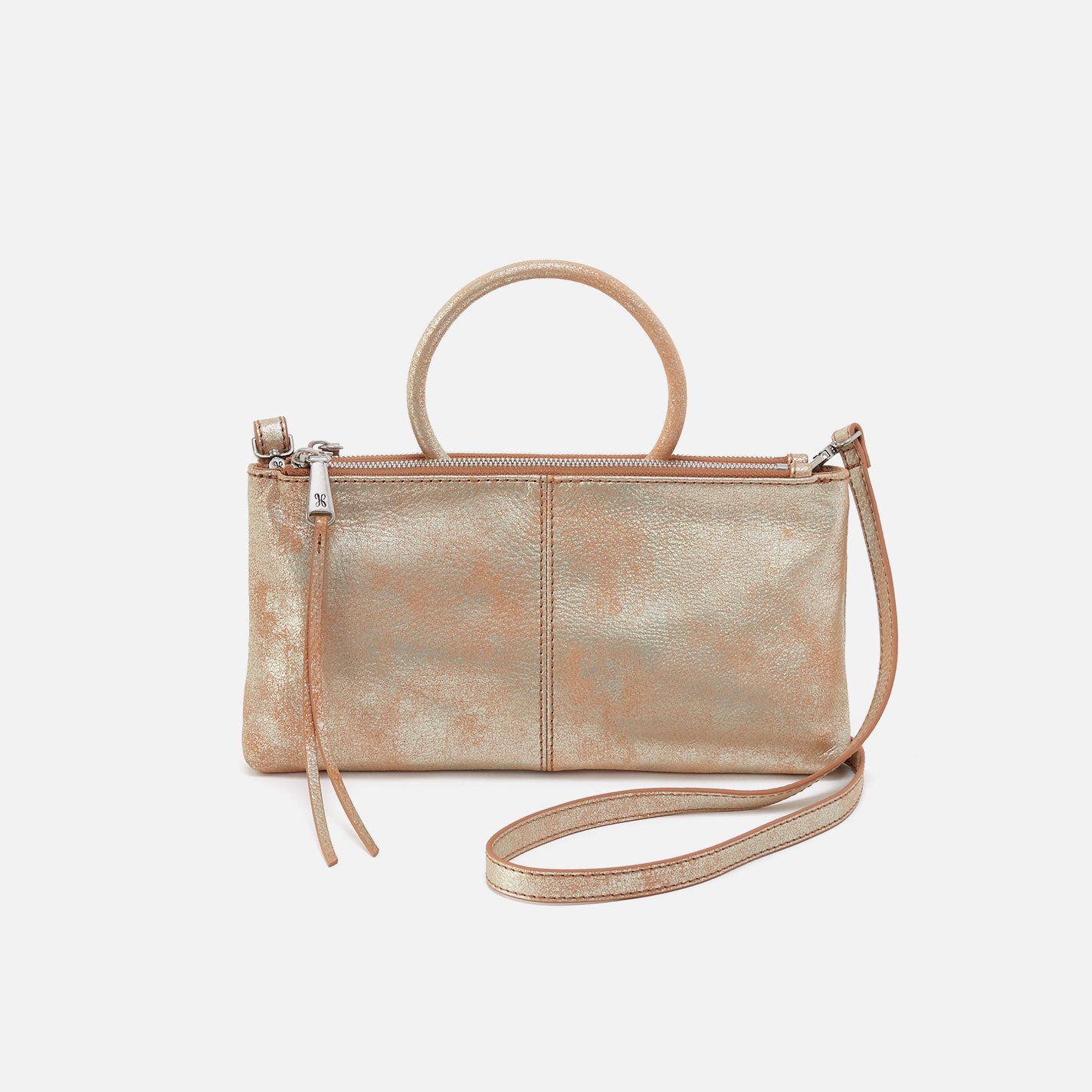Stylish Sable Crossbody Bag in Metallic Leather - Saddle Stardust Color | Perfect for Everyday Use, Work & Night Out